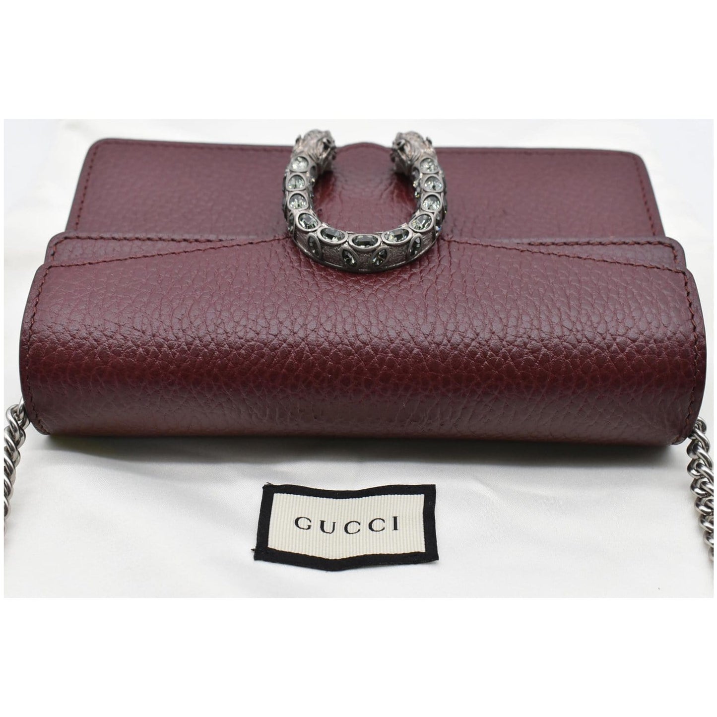 GUCCI Dionysus Super Mini Leather Shoulder Bag Burgundy 476432