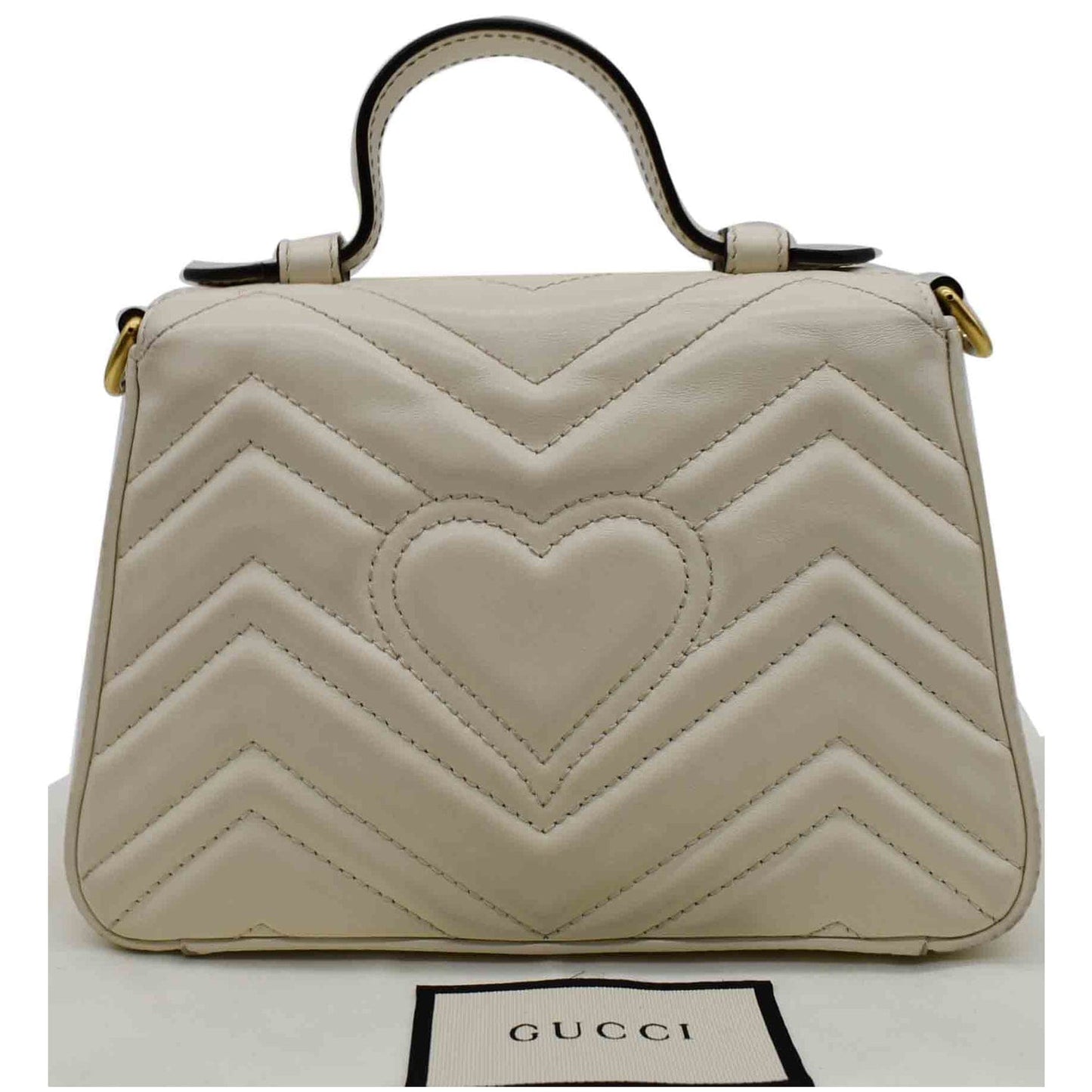GUCCI GG Marmont Mini Top Handle Shoulder Bag White 547260