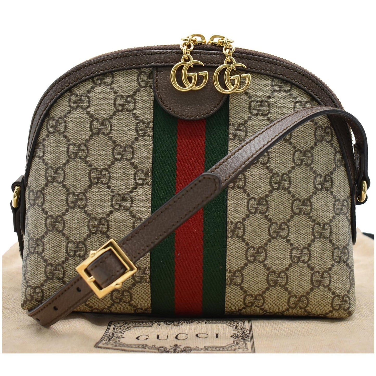 GUCCI Ophidia Small GG Supreme Canvas Shoulder Bag Beige 499621
