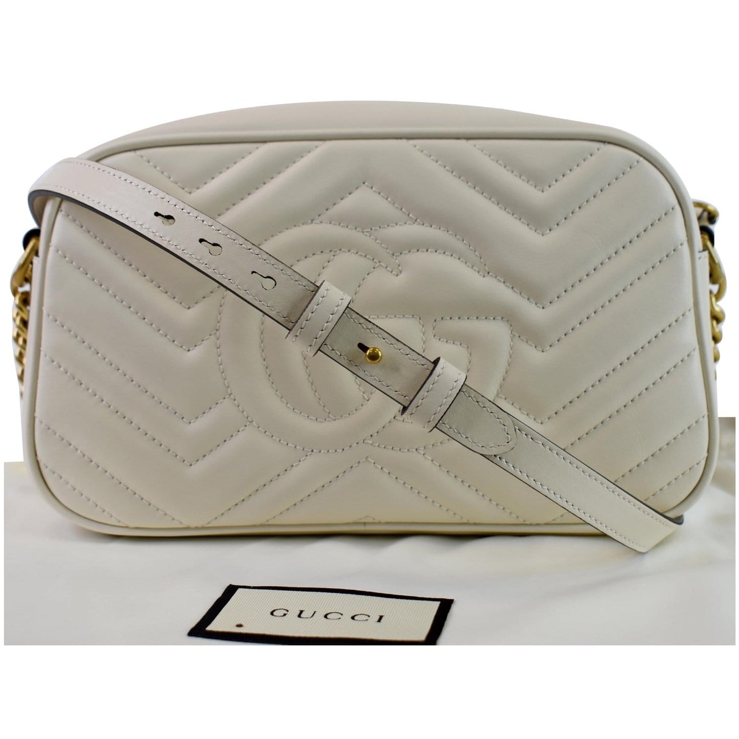 GUCCI GG Marmont Matelasse Small Leather Crossbody Bag White 447632