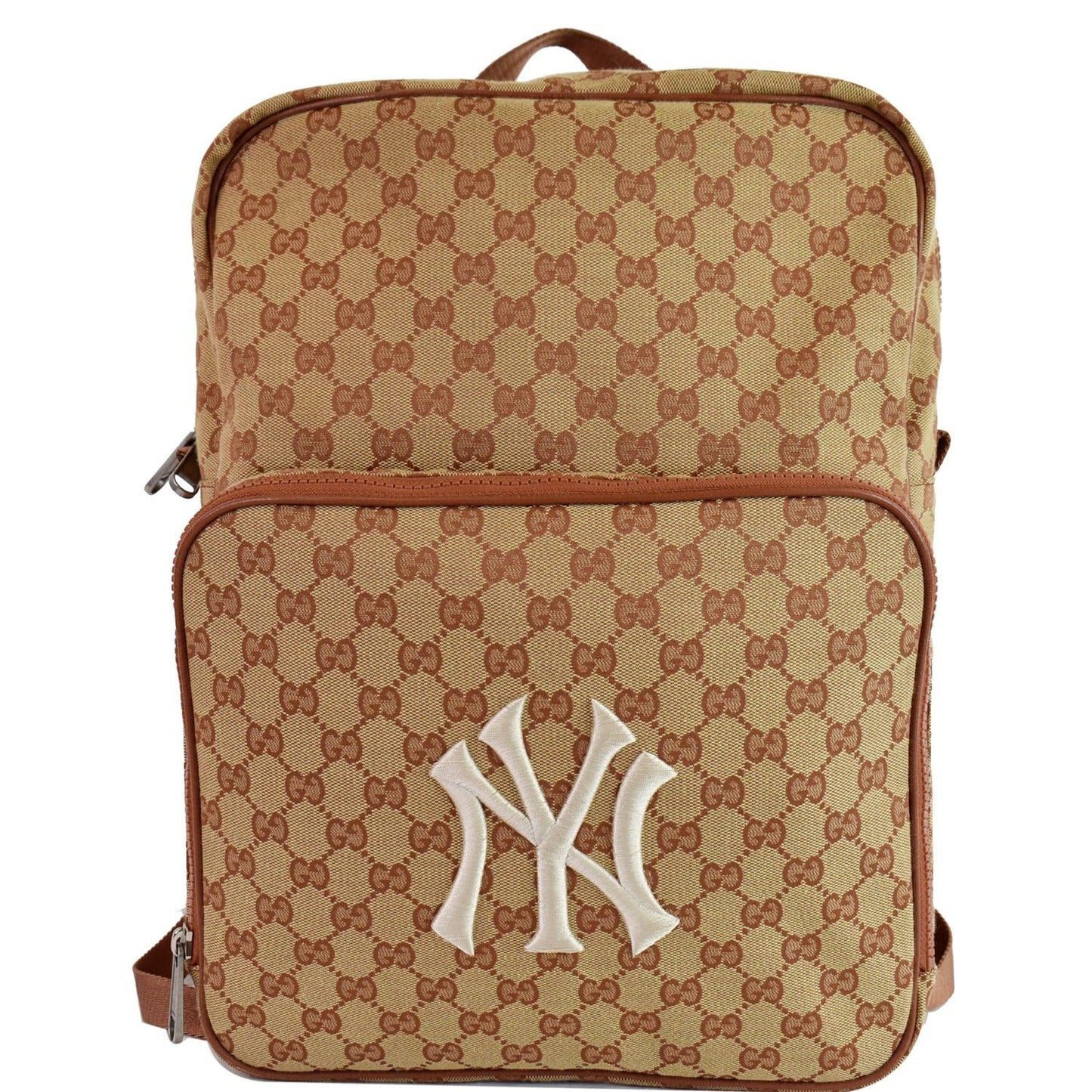 GUCCI Medium NY Yankees GG Canvas Backpack Bag Beige 536724