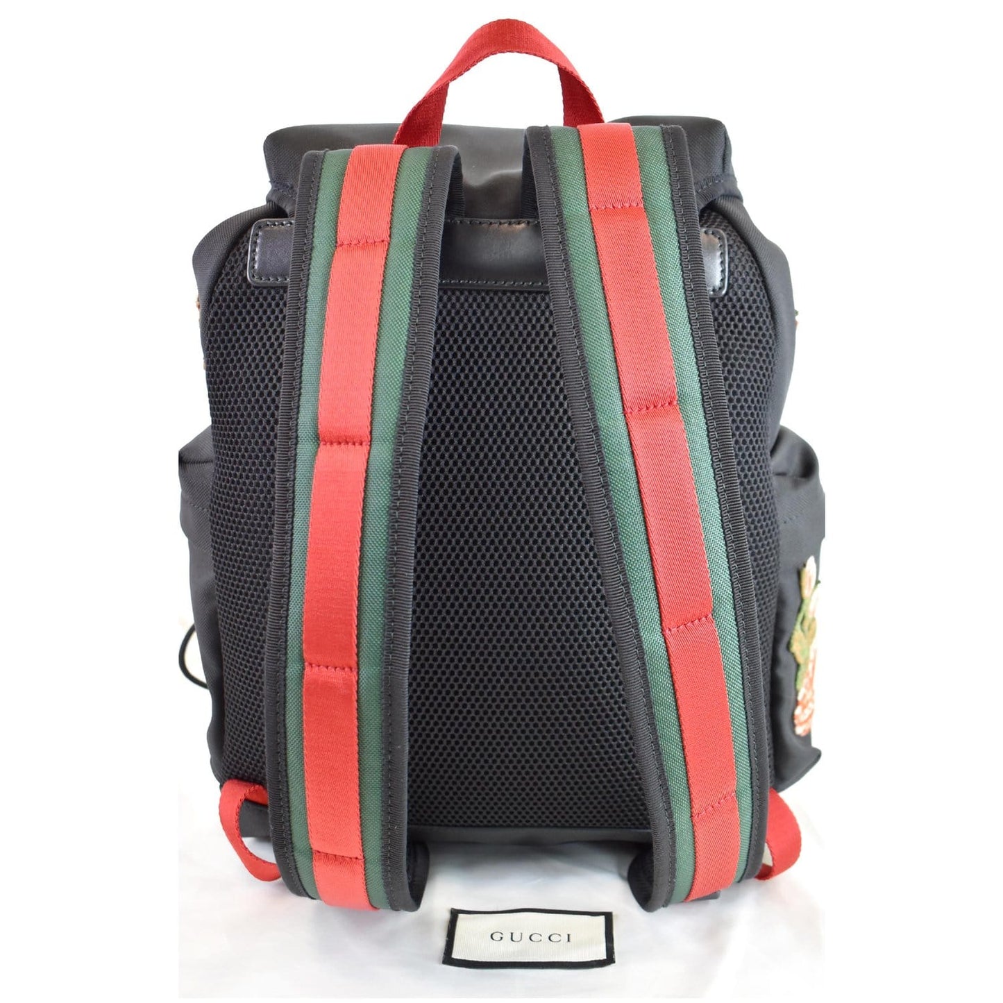 GUCCI Techno Embroidery Fabric Backpack Bag Black 478327