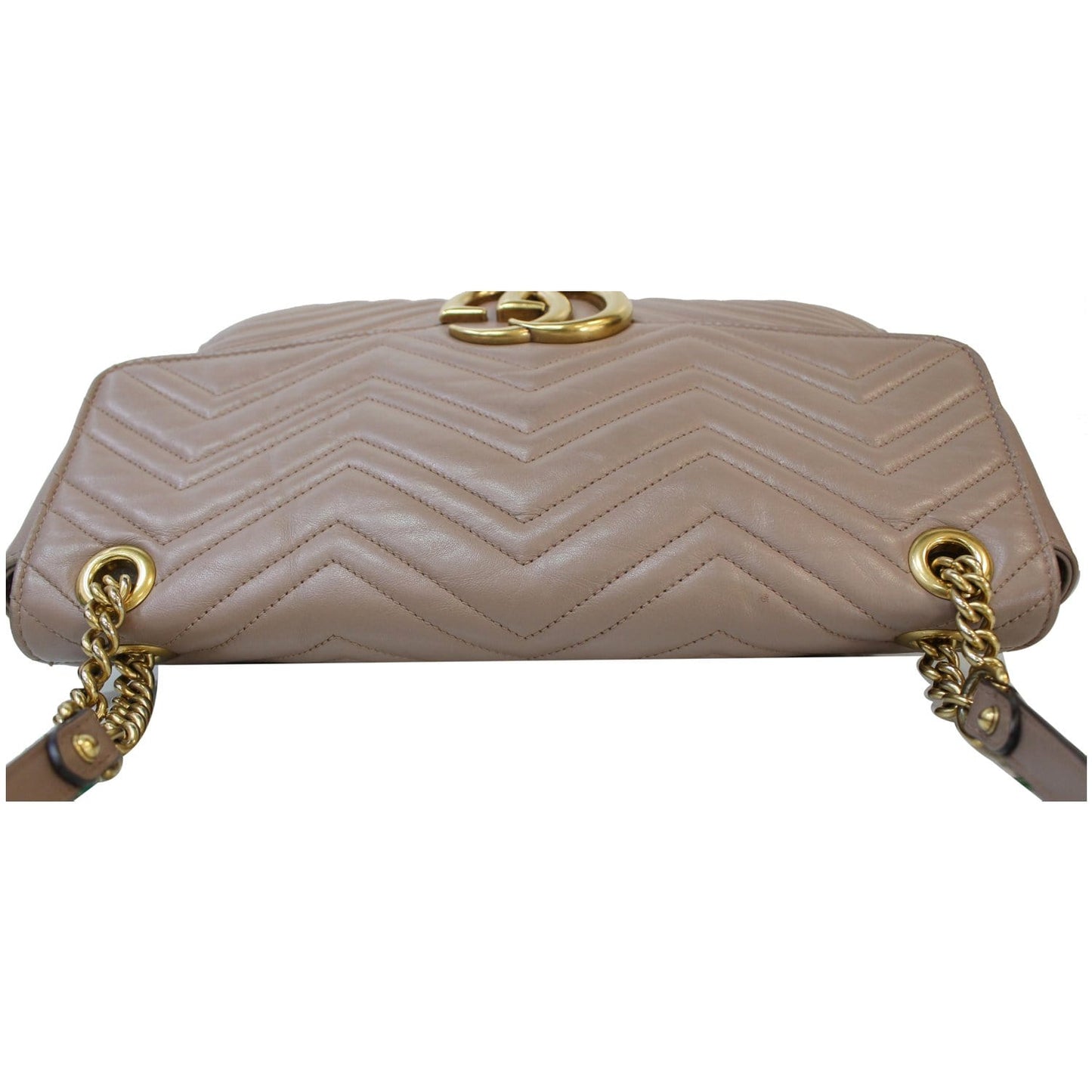 GUCCI Large GG Marmont Calfskin Matelasse Shoulder Bag Nude 498090