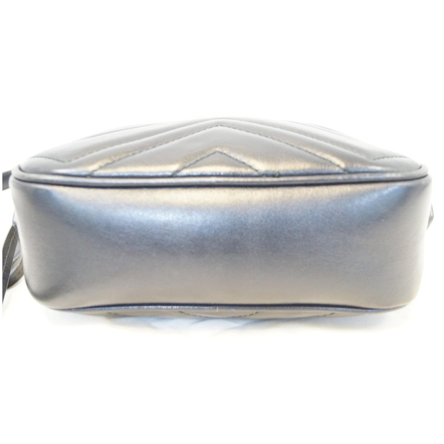 GUCCI GG Marmont Matelasse Mini Leather Crossbody Bag Black 448065