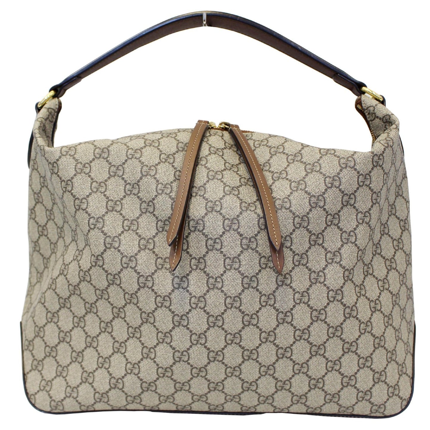 GUCCI GG Supreme Canvas Hobo Shoulder Bag Beige/Brown