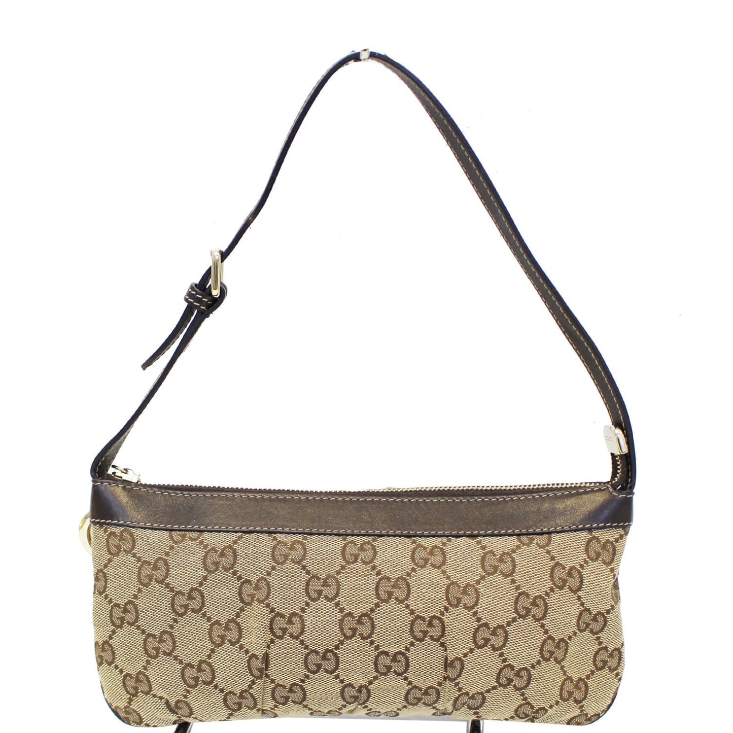 GUCCI Interlocking G Pochette GG Canvas Shoulder Bag Beige