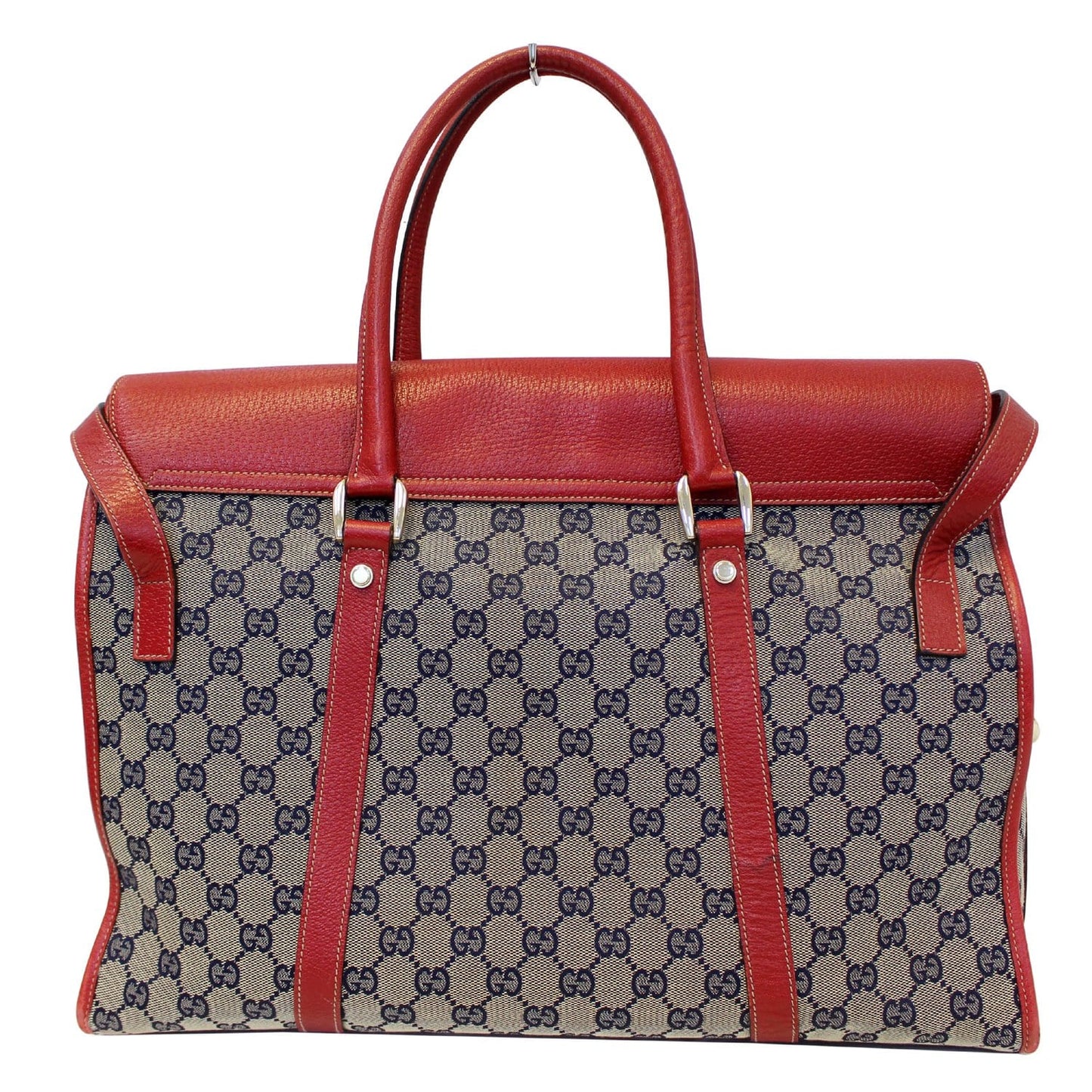 GUCCI GG Monogram Canvas Work Tote Bag Navy/Red