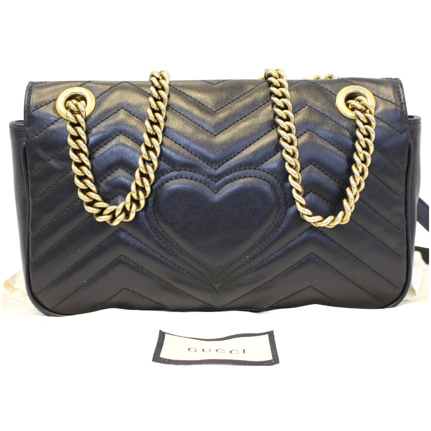 GUCCI GG Marmont Small Matelasse Leather Crossbody Bag Black