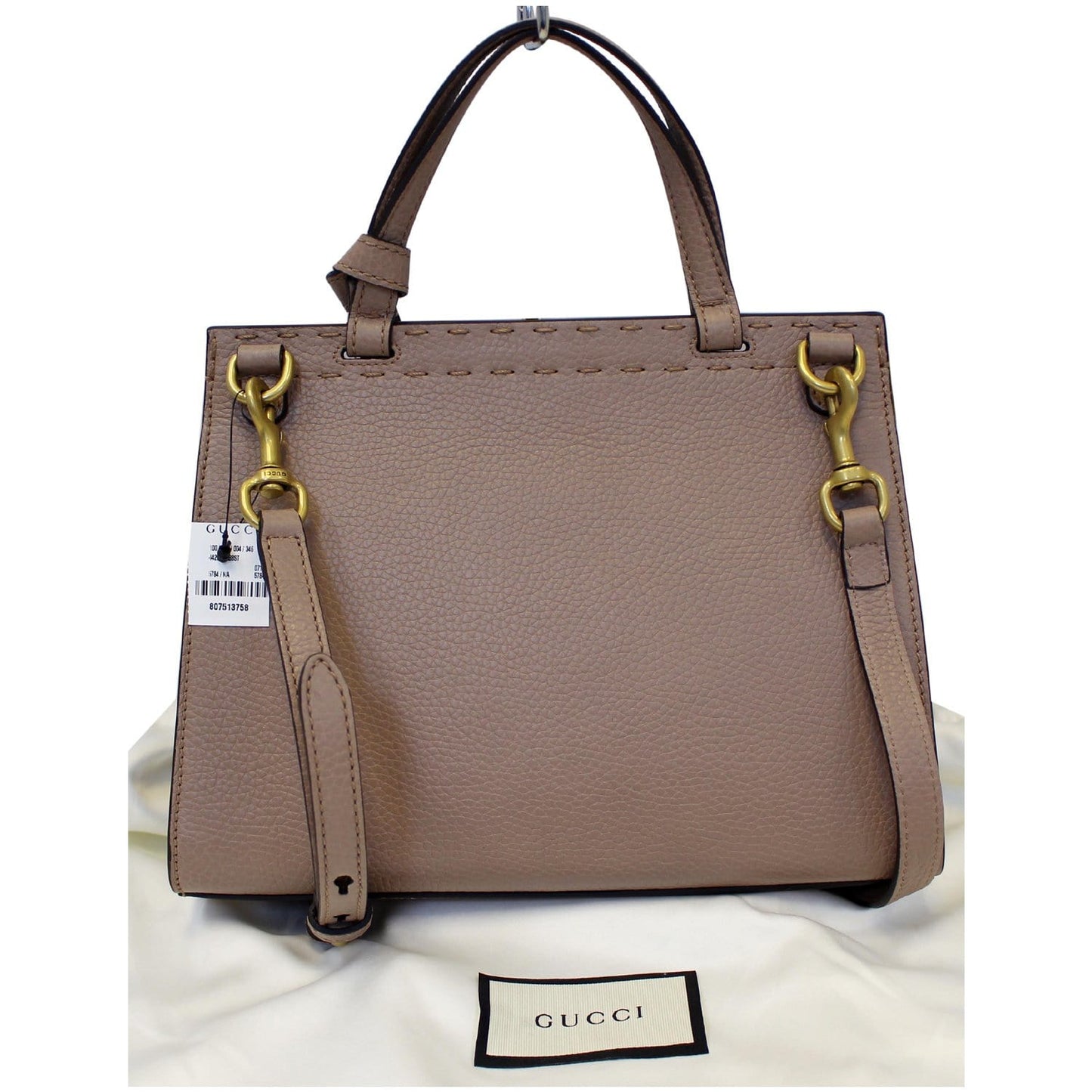 GUCCI GG Marmont Leather Top Handle Shoulder Bag Taupe 442622