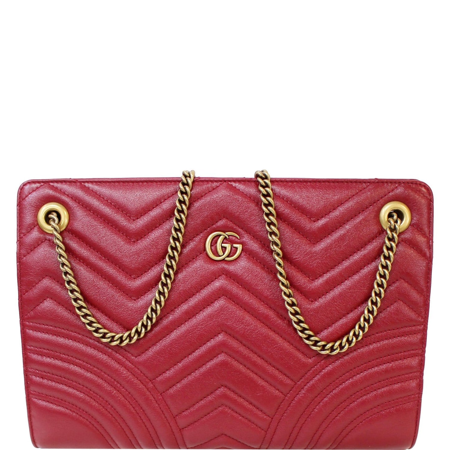 GUCCI GG Marmont Slim Calfskin Matelasse Shoulder Bag Cherry 524592