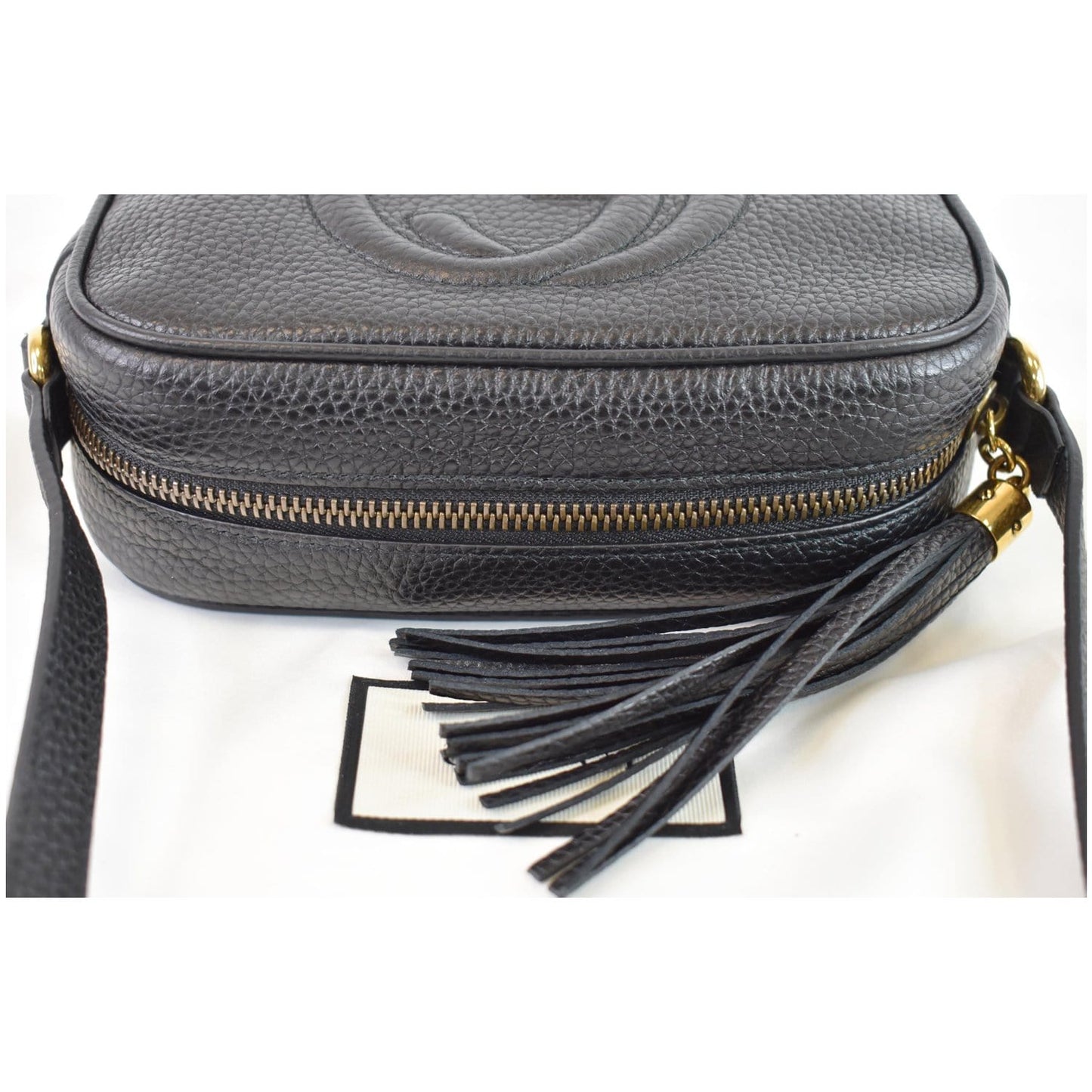 GUCCI Soho Disco Small Leather Crossbody Bag Black 347994