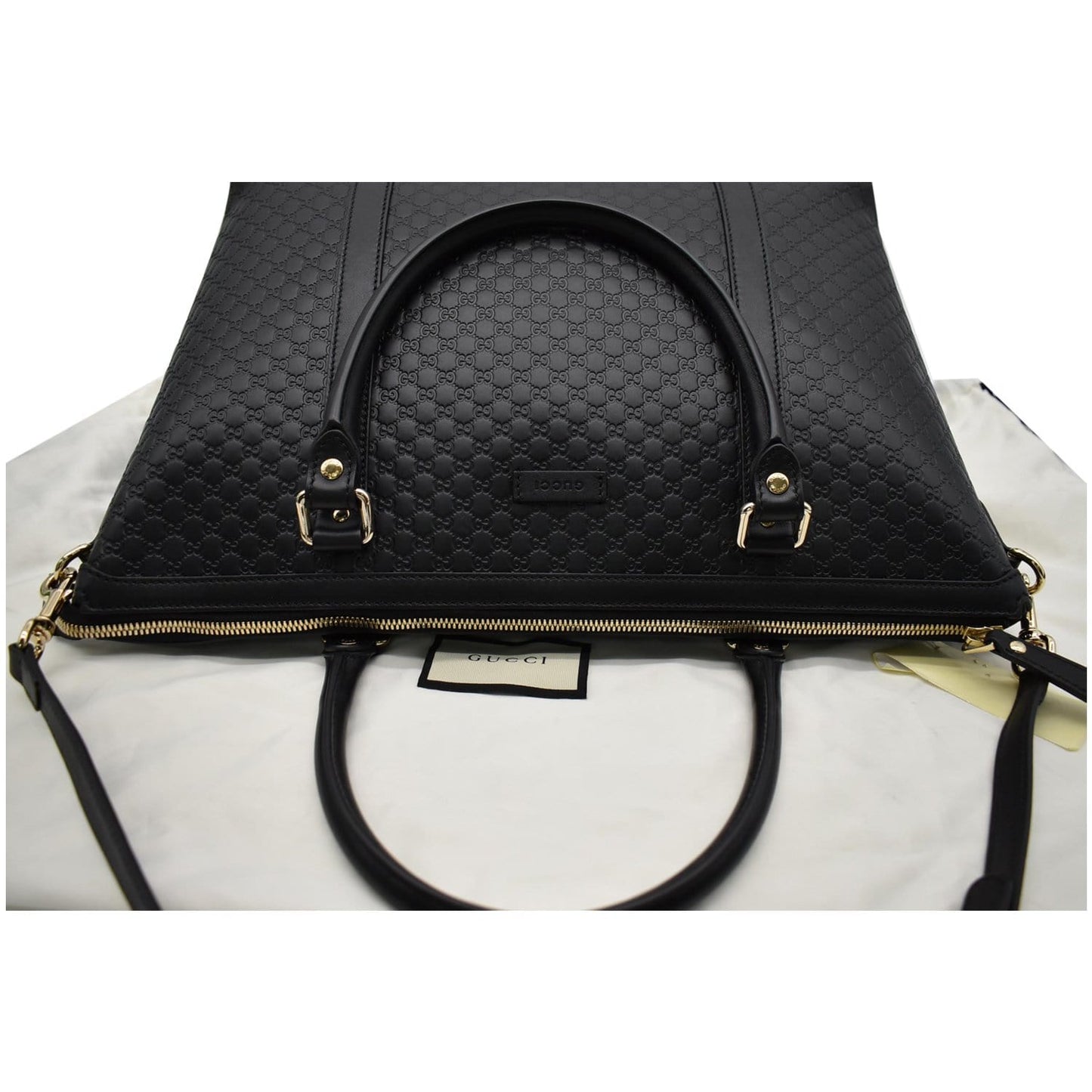 GUCCI Micro Guccissima Leather 2Way Shoulder Bag Black 449655