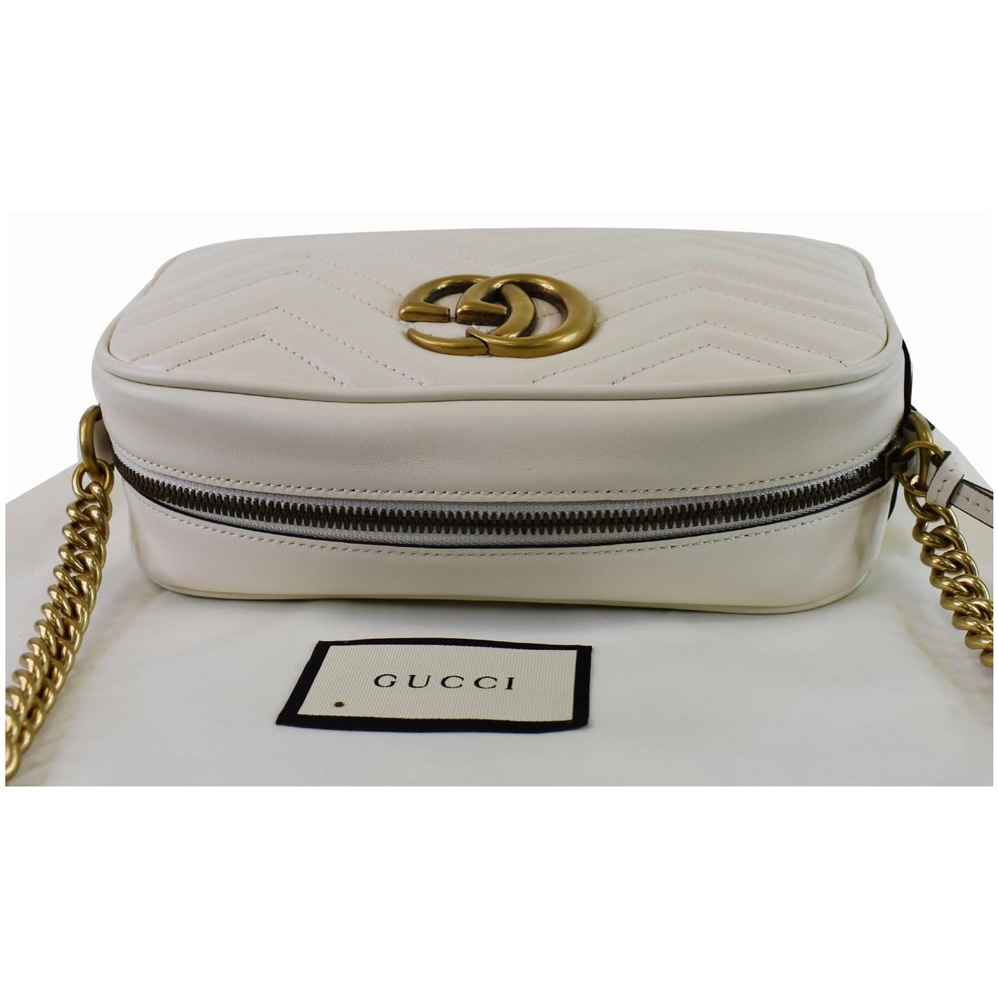 GUCCI GG Marmont Matelasse Small Leather Crossbody Bag White 447632