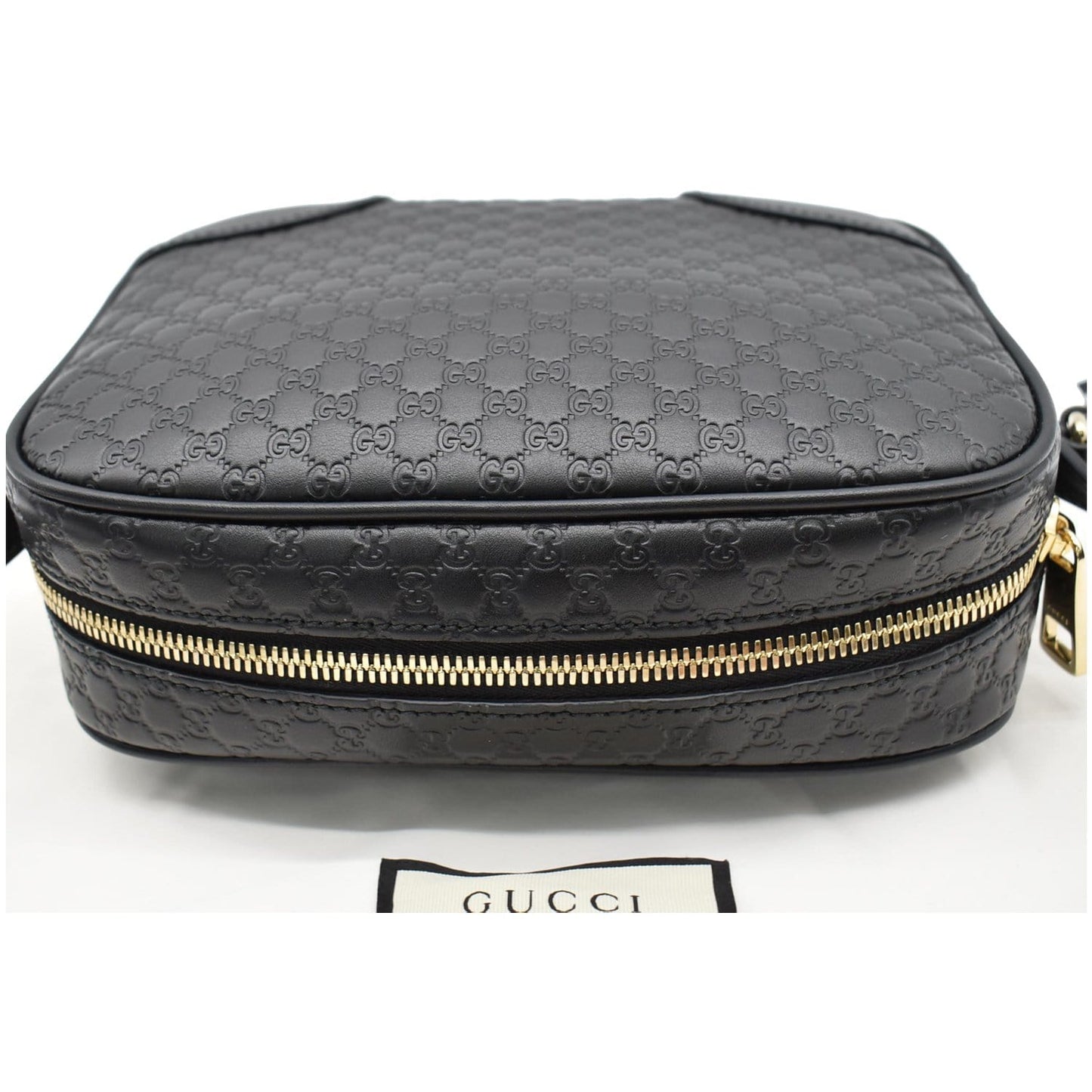 GUCCI Bree Mini GG Microguccissima Leather Crossbody Bag Black 449413
