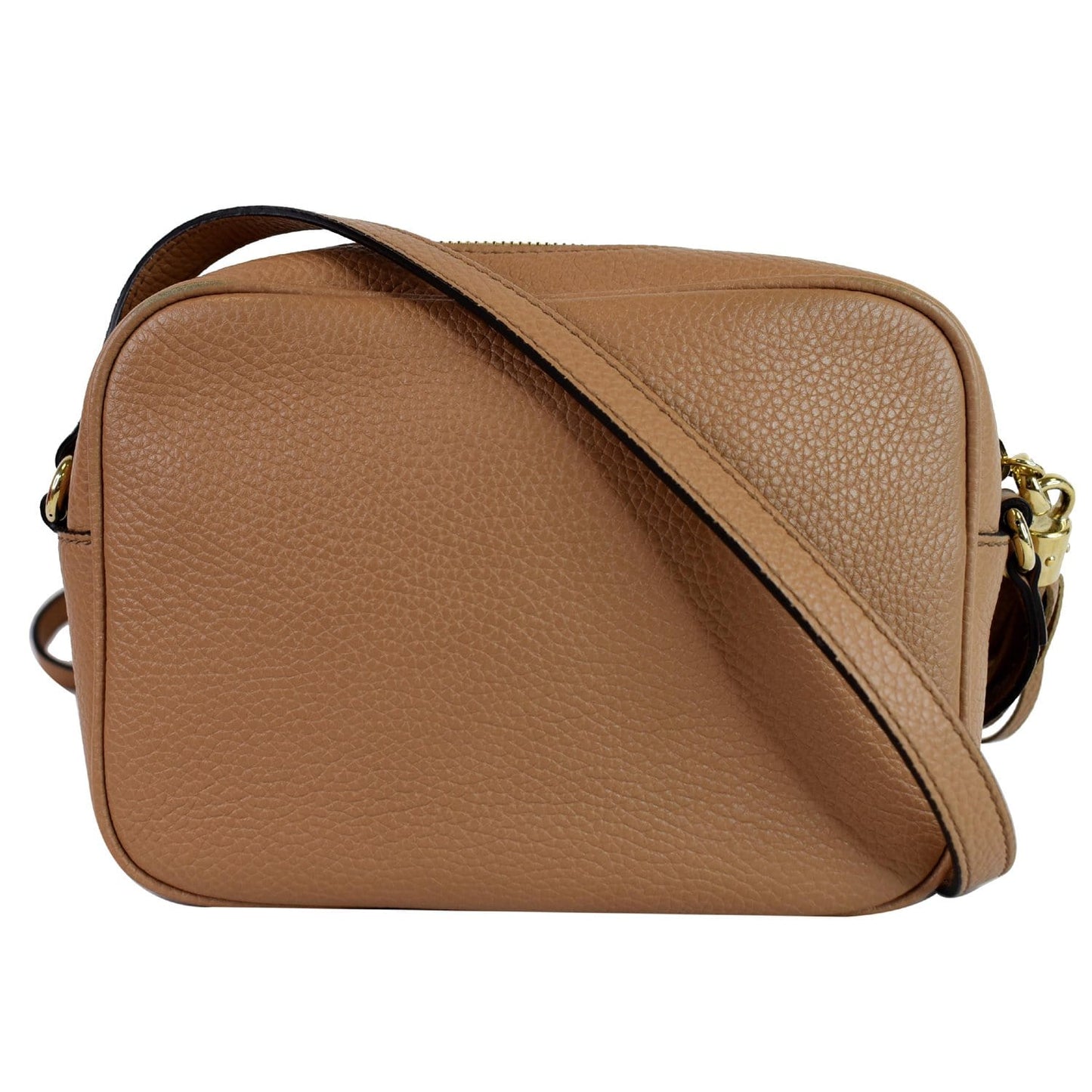 GUCCI Soho Disco Pebbled Leather Small Crossbody Bag Beige 308364