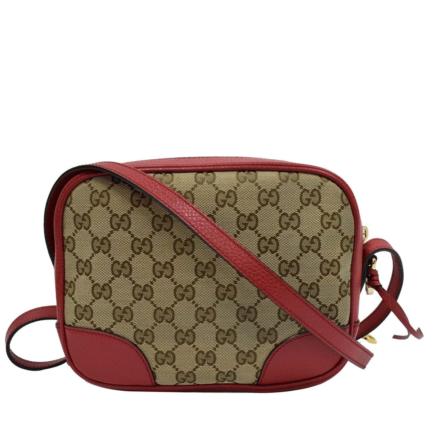 GUCCI Bree GG Canvas Leather Crossbody Bag Beige 449413