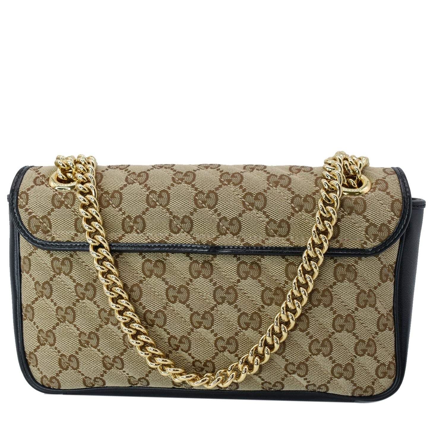 GUCCI GG Marmont Small Matelasse Canvas Shoulder Bag Black 443497