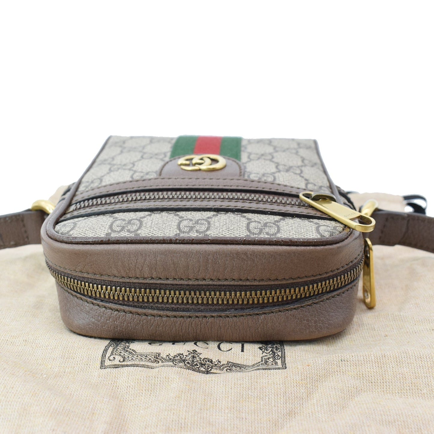 GUCCI Ophidia GG Supreme Canvas Shoulder Bag Beige 598127