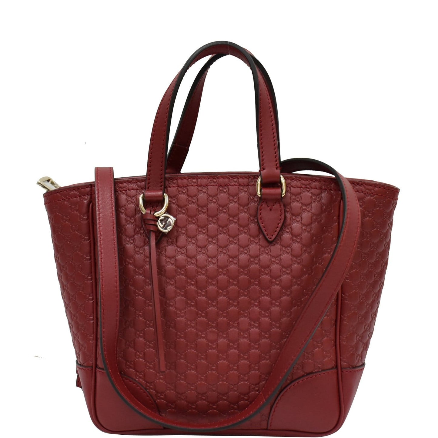 GUCCI Small Bree Microguccissima Leather Tote Crossbody Bag Red 449241