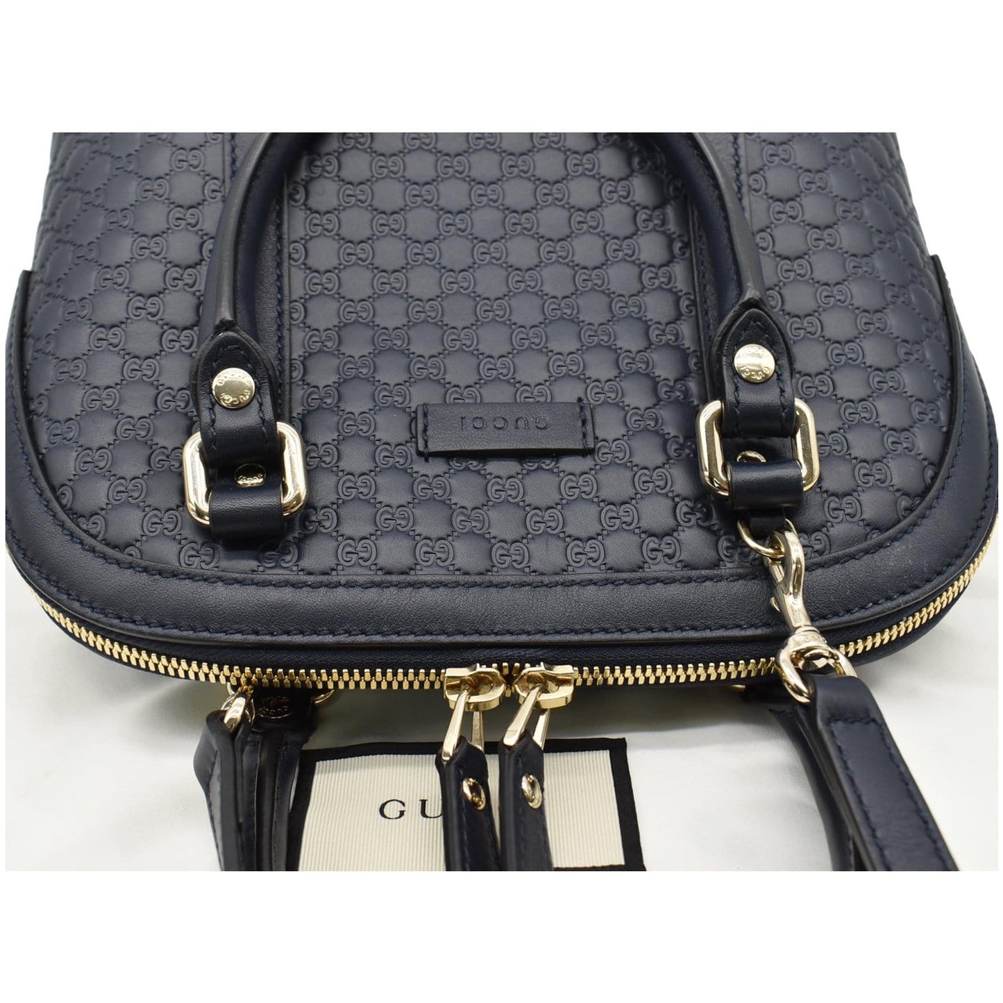 GUCCI Mini Dome Micro Guccissima Leather Crossbody Bag Blue 449654