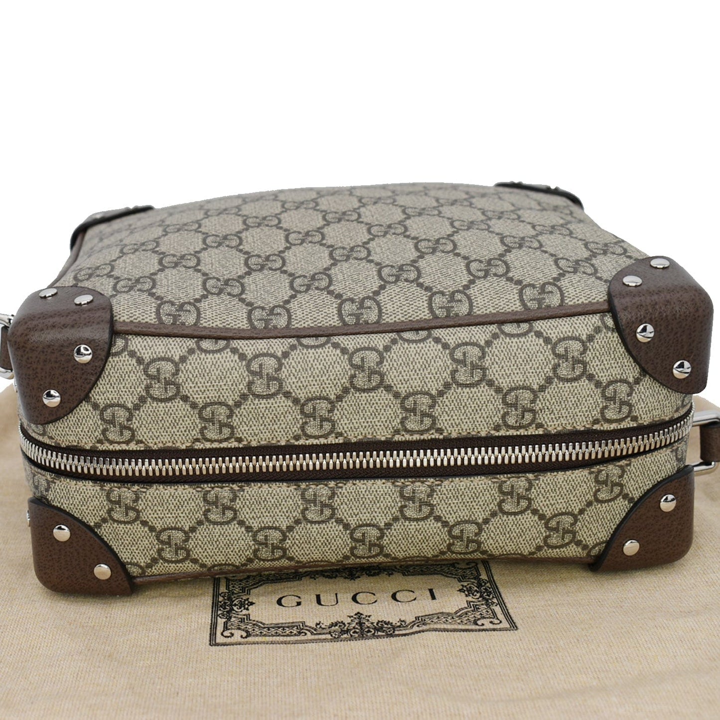 GUCCI GG Supreme Monogram Canvas Shoulder Bag Beige 626363