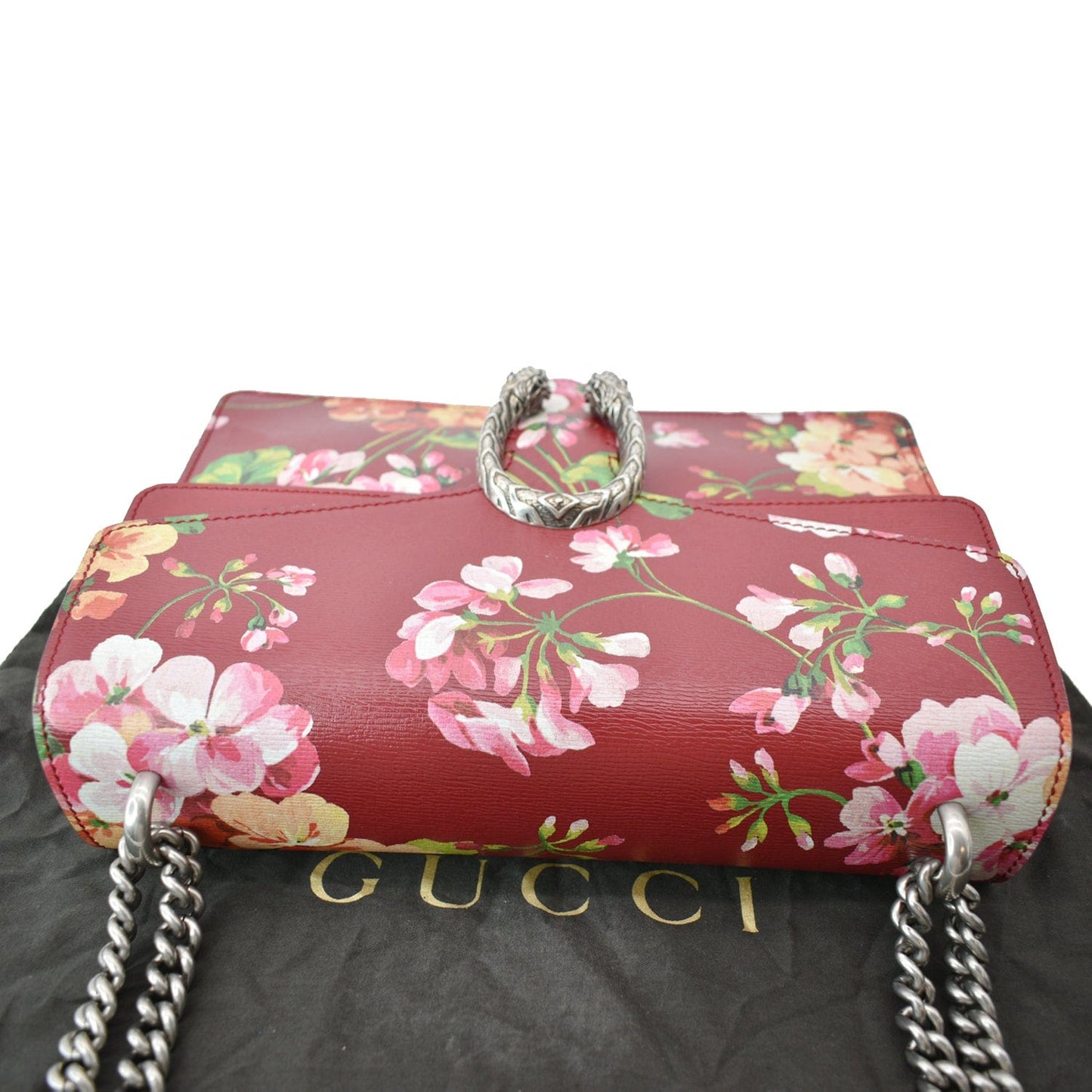 GUCCI Dionysus Floral Blooms Leather Shoulder Bag Red 400235