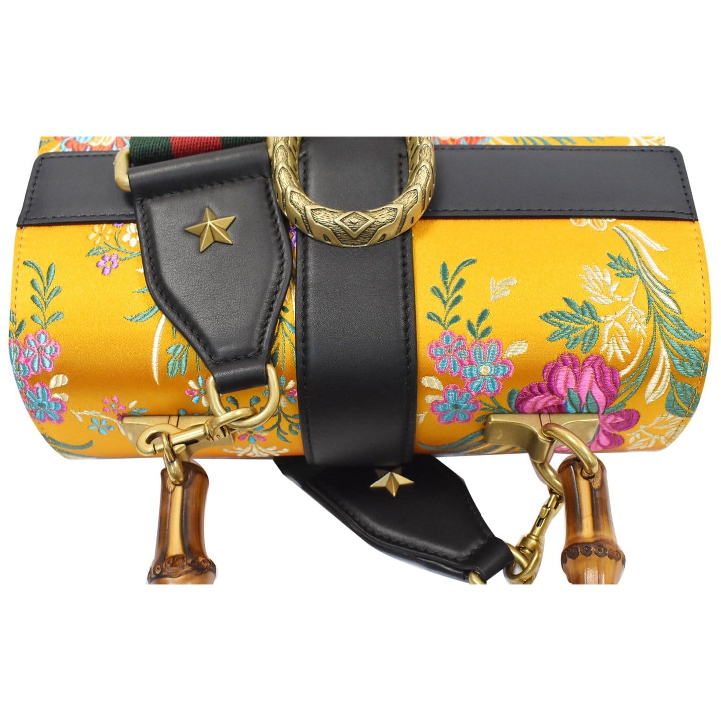 GUCCI Dionysus Medium Top Handle Floral Jacquard Shoulder Bag Gold 448075