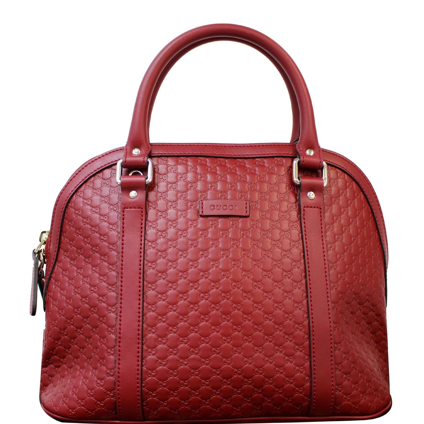 GUCCI Dome Medium Microguccissima Leather Shoulder Bag Red 449663