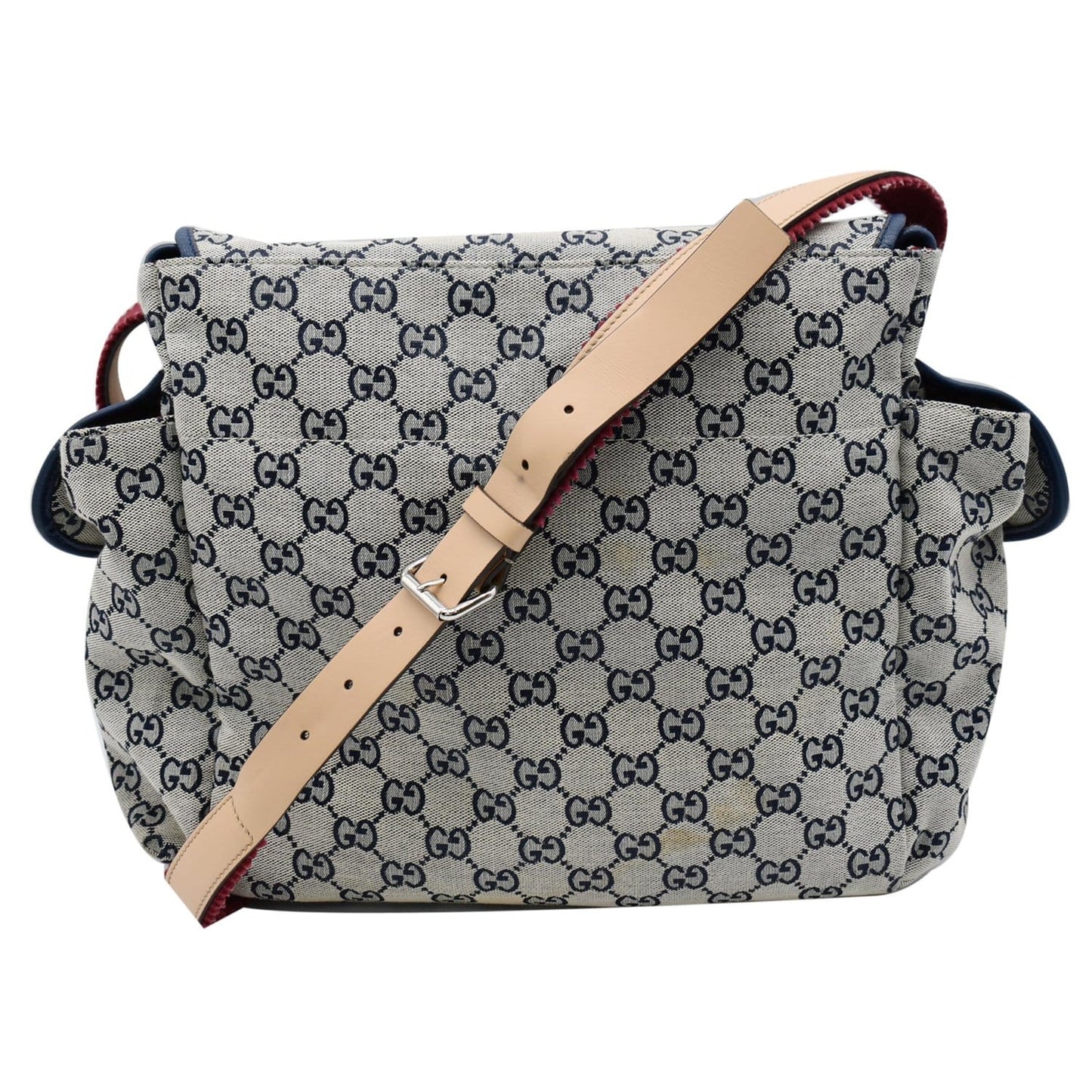 GUCCI Diaper GG Canvas Shoulder Bag Blue 606823