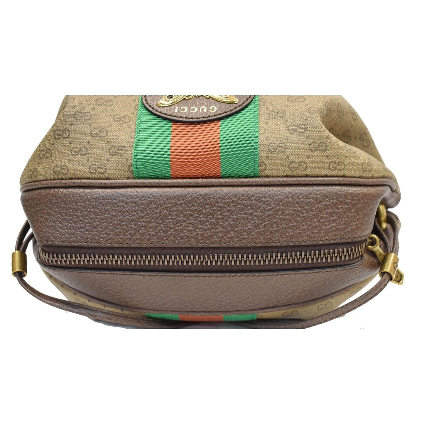 GUCCI New Candy Butterfly Mini GG Supreme Monogram Web Crossbody Bag Beige