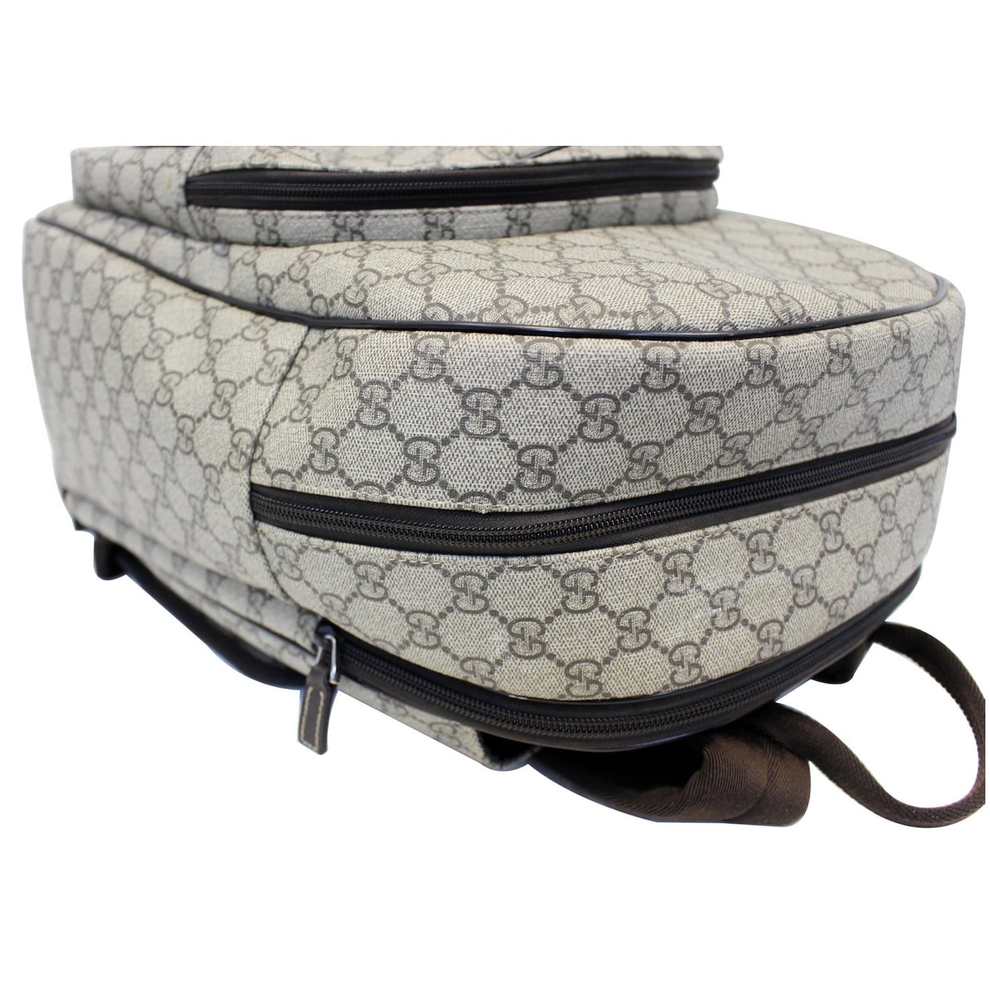 Gucci GG Supreme Canvas Trolley Backpack Bag Beige