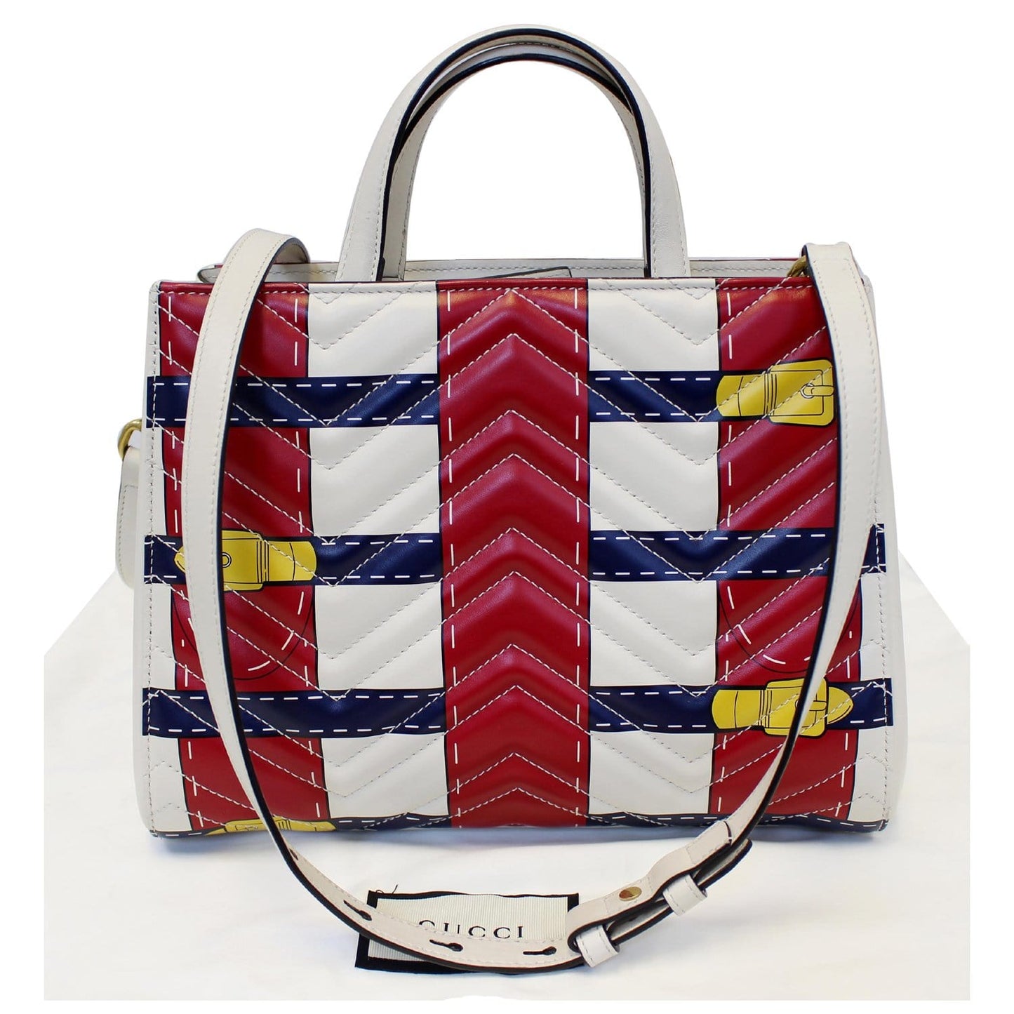 GUCCI Trompe L�oeil Print GG Marmont Top Handle Shoulder Bag