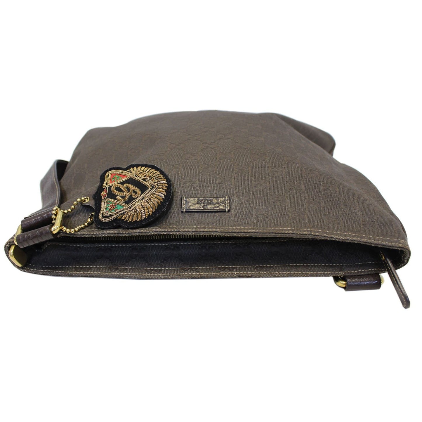 GUCCI GG Canvas Dark Brown Messenger Crossbody Bag