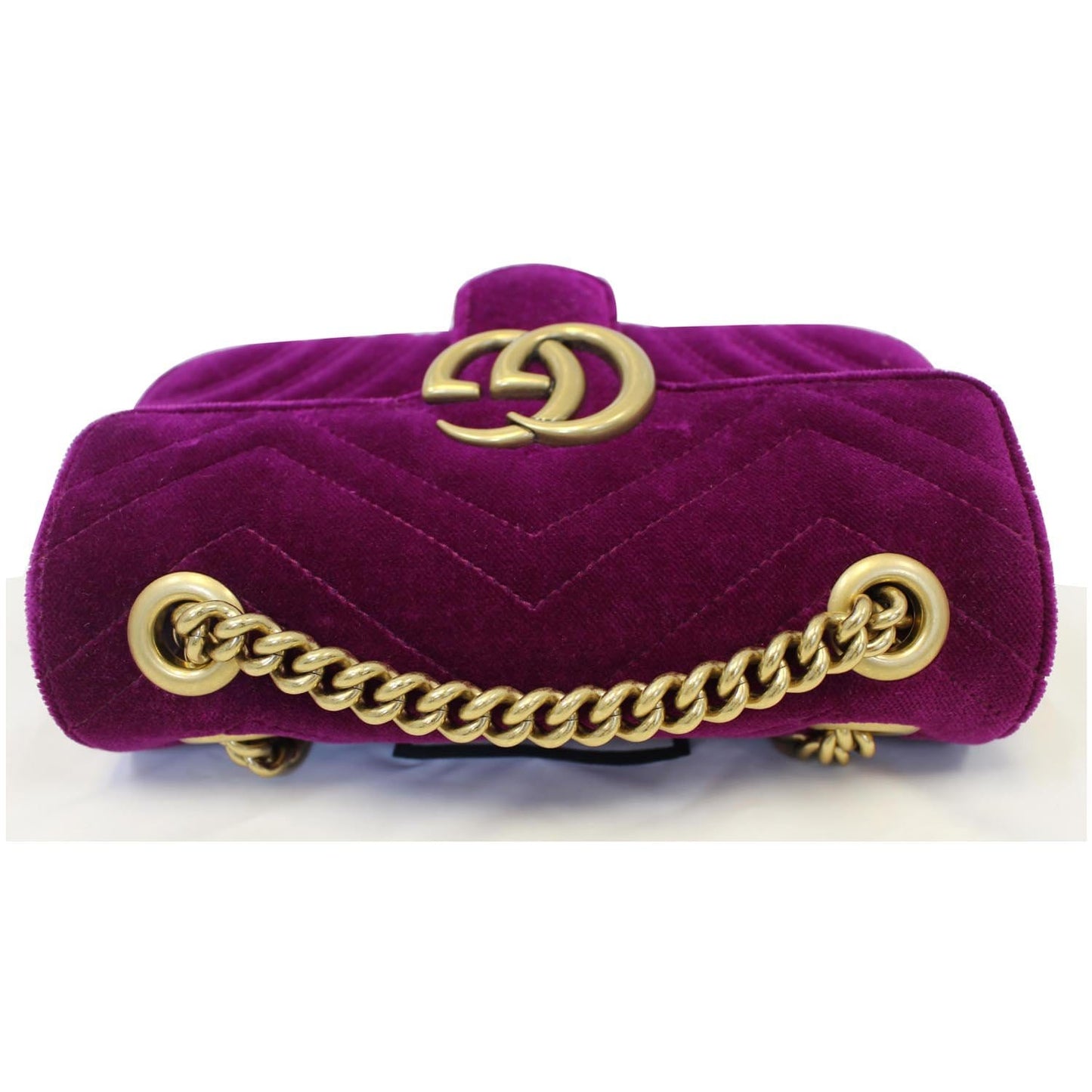 GUCCI GG Marmont Velvet Mini Shoulder Crossbody Bag Purple
