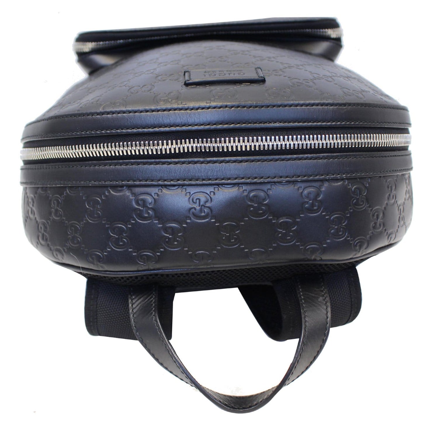 GUCCI GG Signature Leather Backpack Bag Black 406370