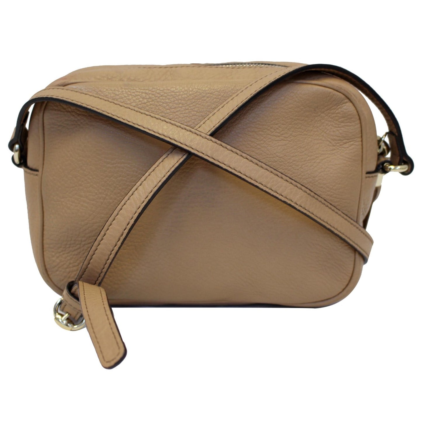 GUCCI Soho Disco Pebbled Leather Small Crossbody Bag Beige 308364