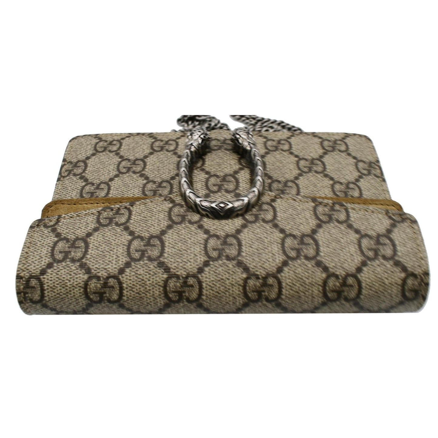 GUCCI Dionysus Super Mini GG Supreme Canvas Crossbody Bag Taupe 476432
