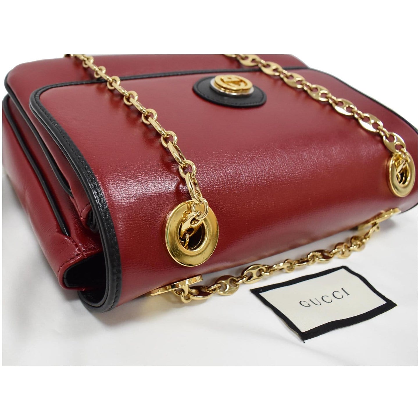 GUCCI Linea Marina Small Leather Chain Shoulder Bag Red 576421 - 10% OFF