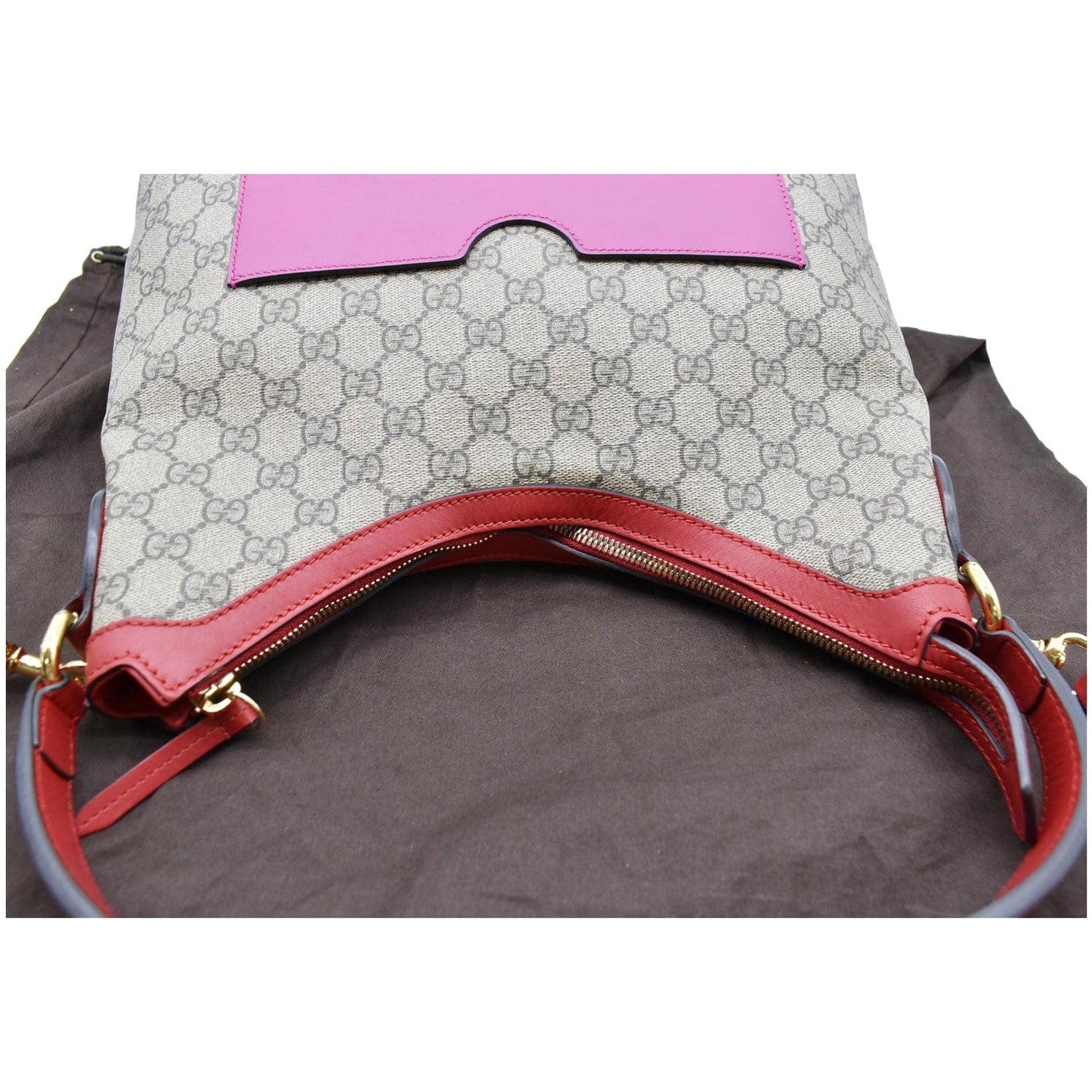 GUCCI Linea A Supreme Coated Canvas Hobo Shoulder Bag Beige 414930