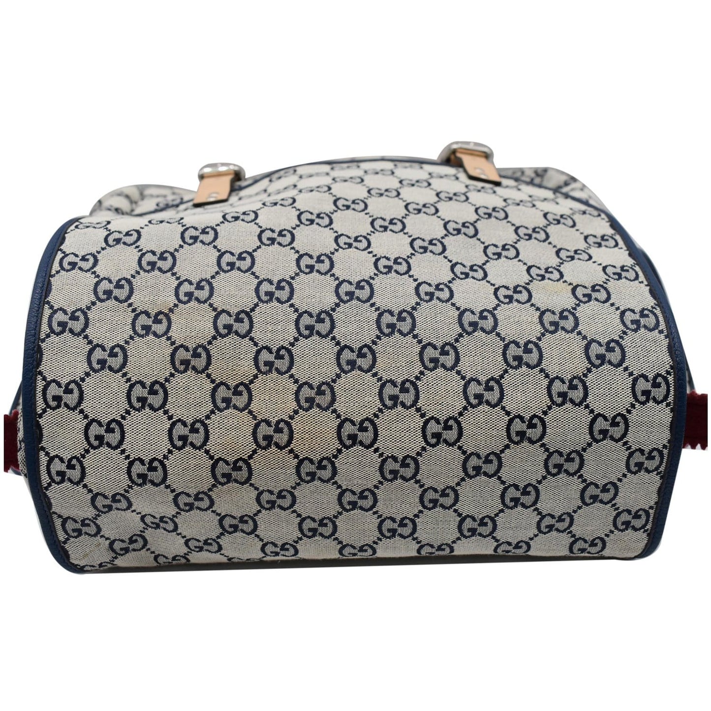 GUCCI Diaper GG Canvas Shoulder Bag Blue 606823