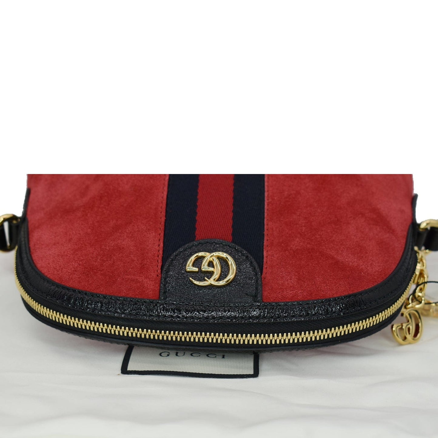 GUCCI Ophidia GG Small Suede Shoulder Bag Red 499621