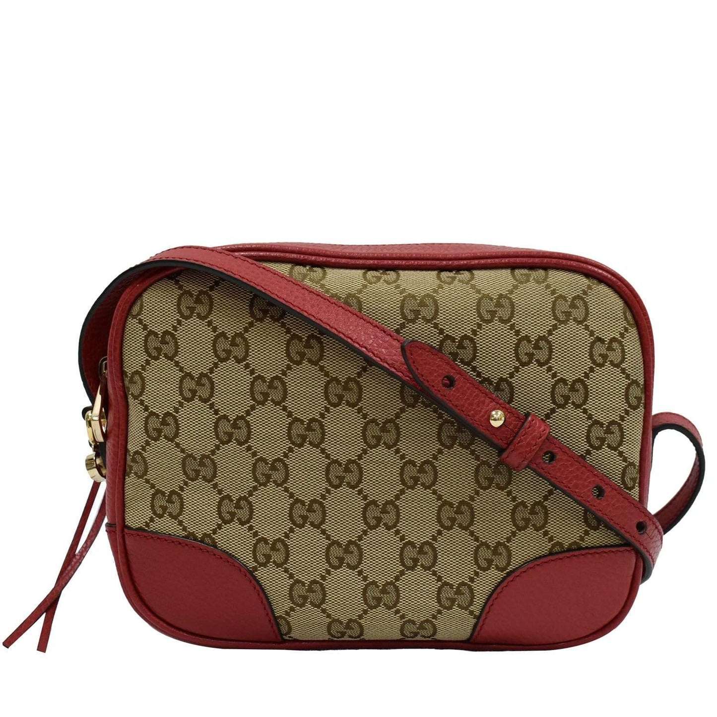 GUCCI Bree GG Canvas Leather Crossbody Bag Beige 449413