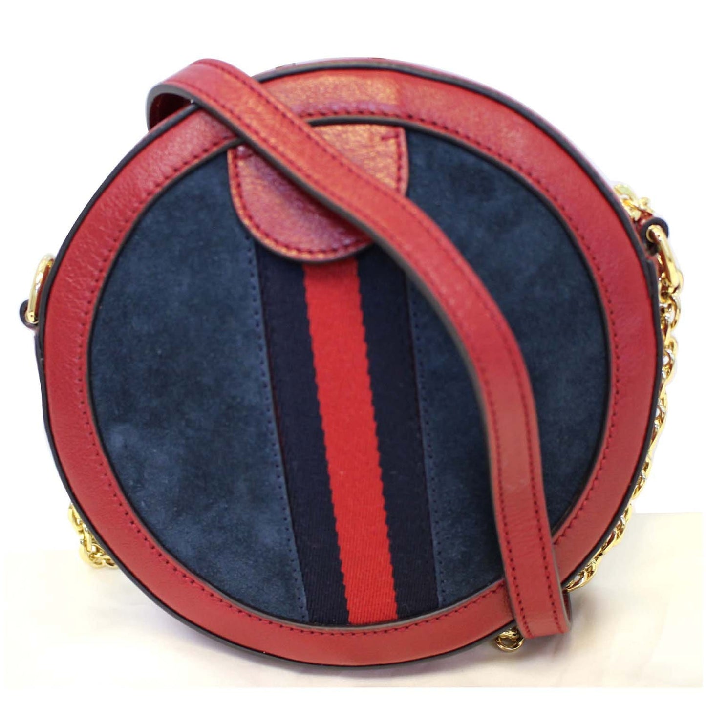 GUCCI Ophidia Mini GG Round Leather Shoulder Crossbody Bag 550618 Red