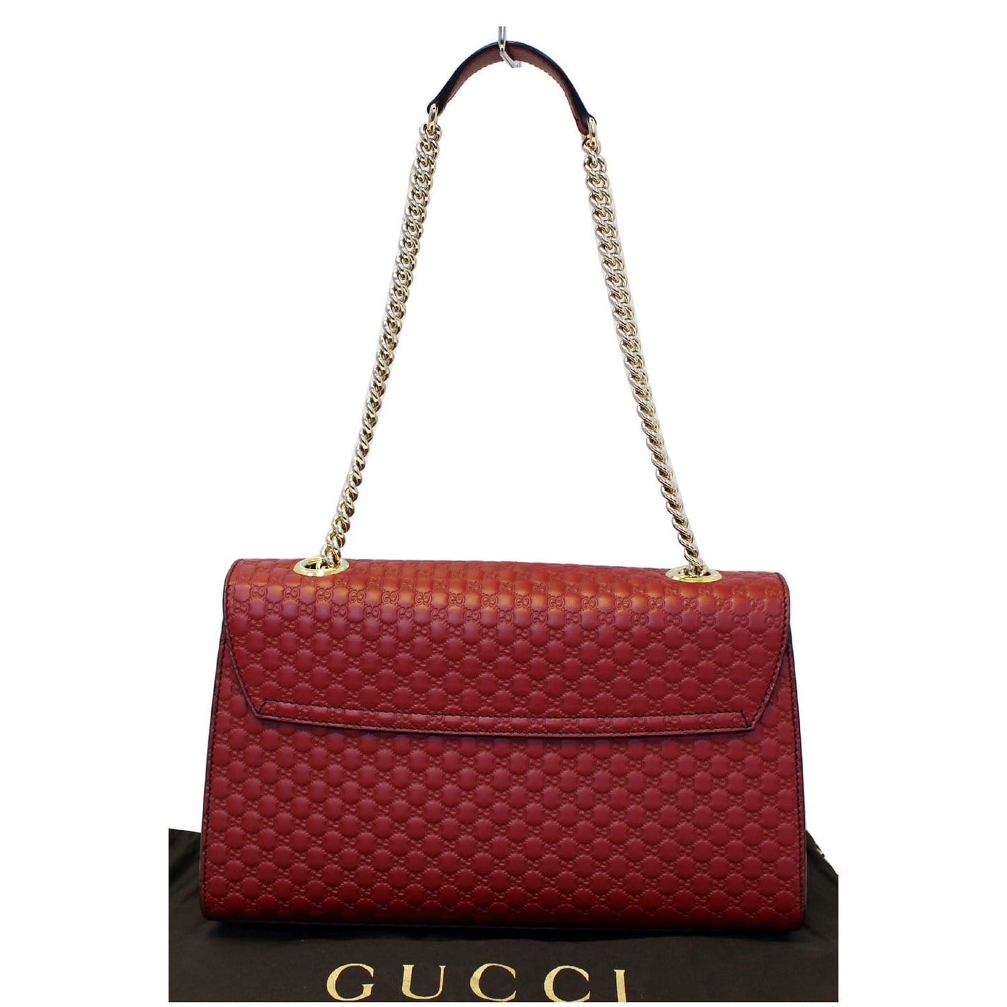 GUCCI Micro Emily GG Guccissima Leather Shoulder Bag 449635 Red