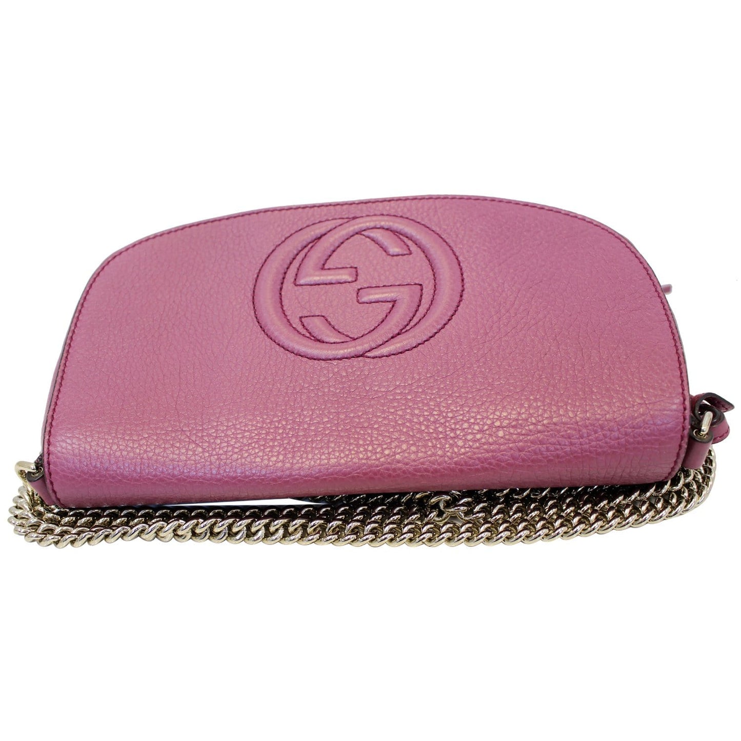 GUCCI Soho Chain Purple Leather Crossbody Bag