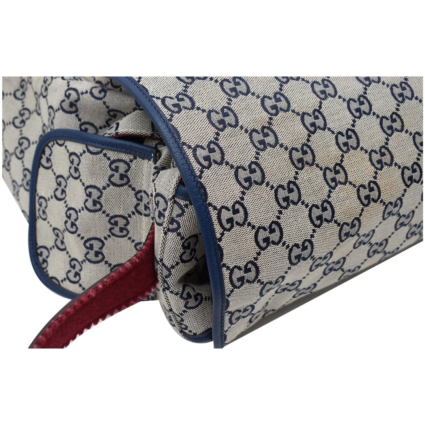 GUCCI Diaper GG Canvas Shoulder Bag Blue 606823
