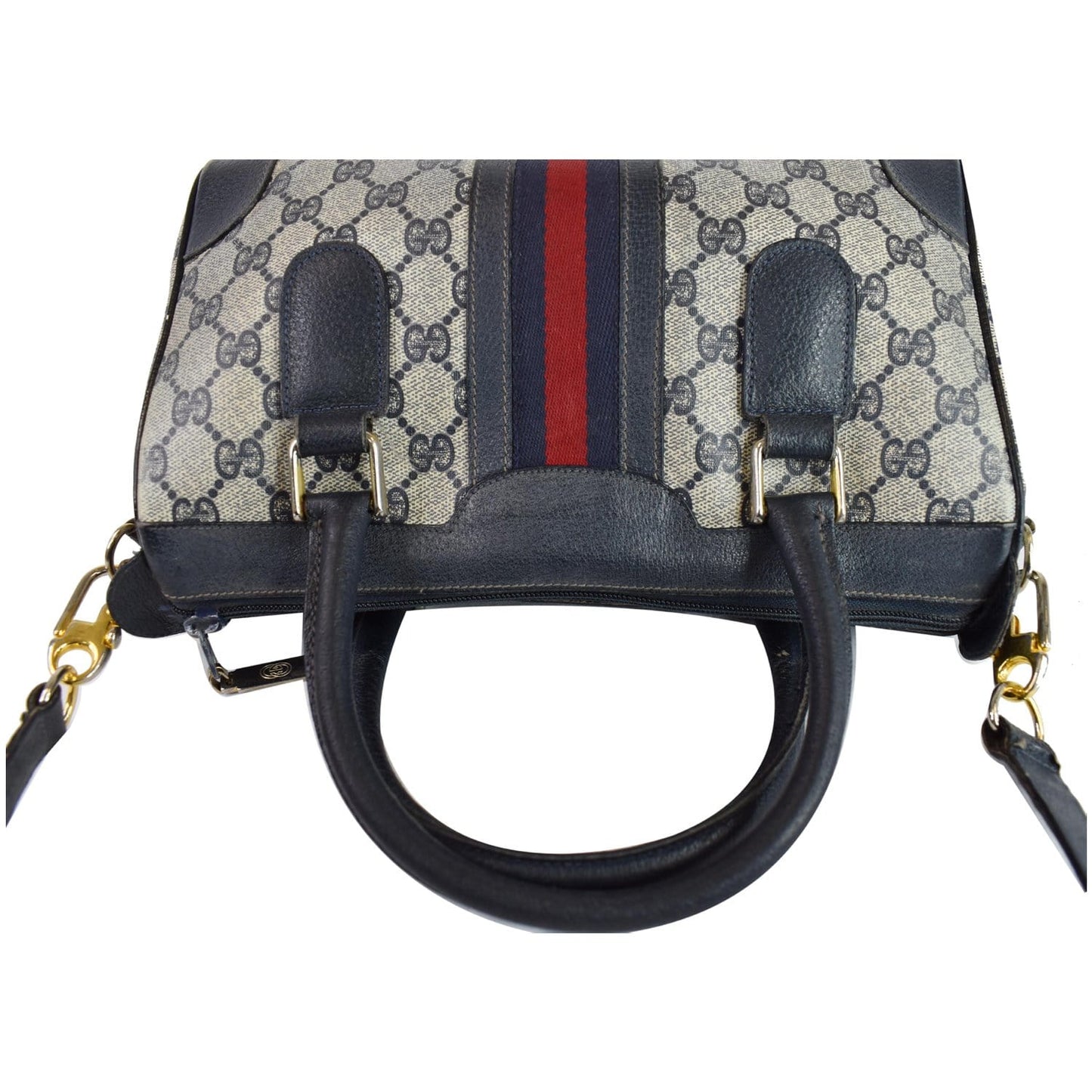 GUCCI Vintage Joy Boston GG Canvas Shoulder Bag Blue