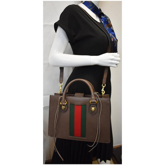 GUCCI Animalier Leather Top Handle Shoulder Bag Brown 431277 - 25% OFF