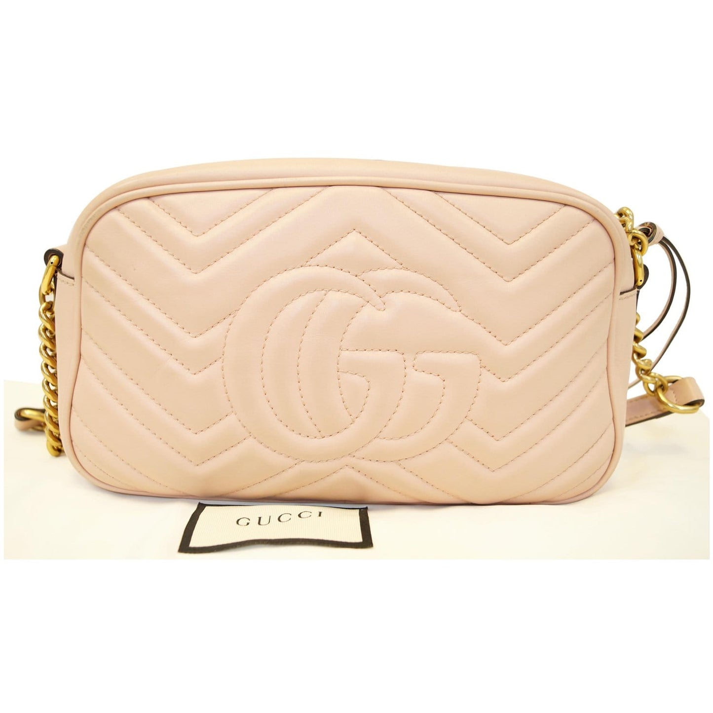 GUCCI GG Marmont Matelasse Small Leather Crossbody Bag Pink