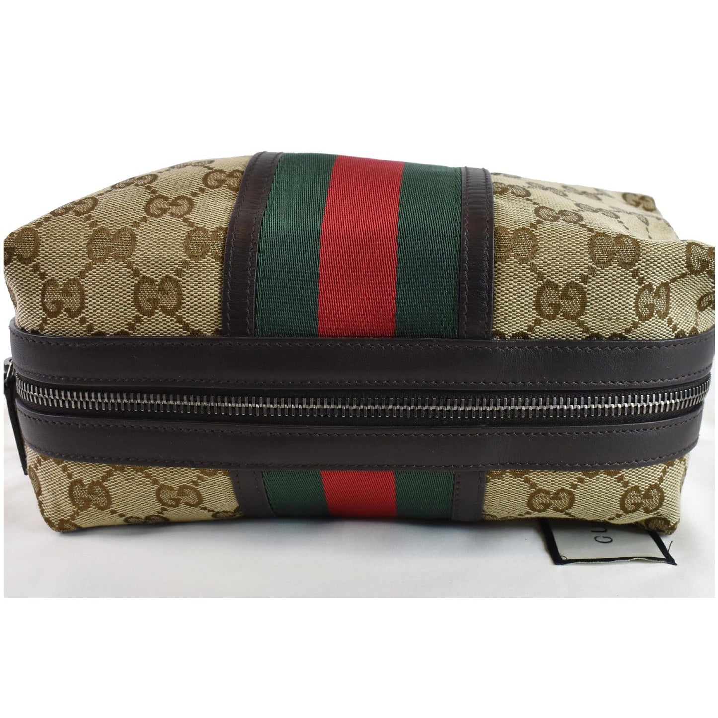 GUCCI GG Monogram Web Small Cosmetic Case Beige 256637